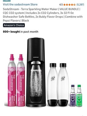 SodaStream Terra Sparkling Water Maker Bundle - Black